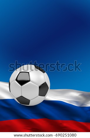 Russian Flag, Russia Soccer (3D Render)