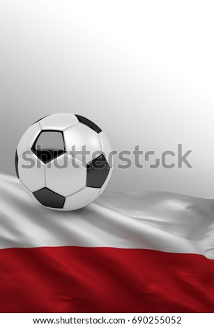 Polish Flag, Poland Soccer (3D Render)