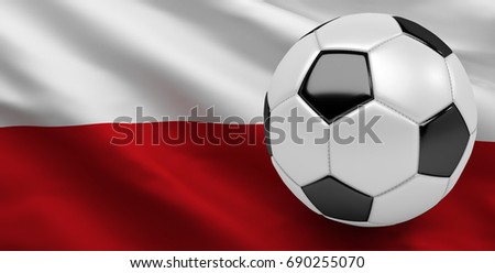 Polish Flag, Poland Soccer (3D Render)