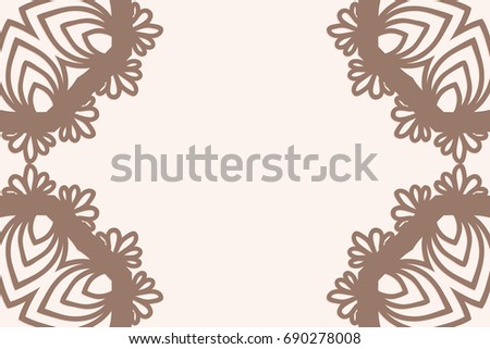 vintage background with floral mandala ornament. coffee color. Vector illustration. for greeting, invitation card.