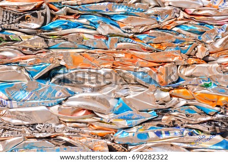 Photo Picture Heap of Scrap Metal Ready for Recycling