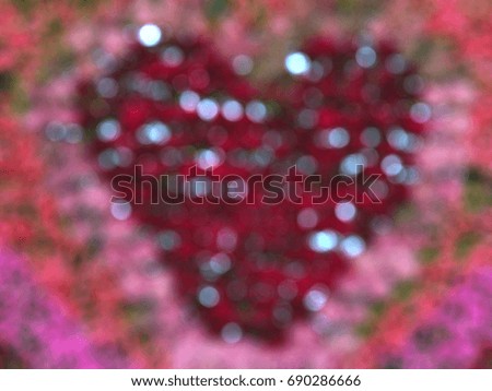 heart bokeh background from heart flower texture photo