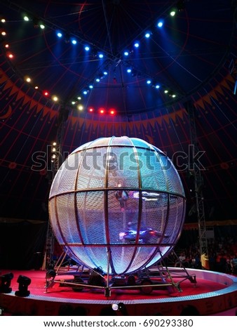 circus moterbike show in the ball 