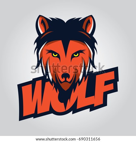 Modern professional wolf logo for a sport team