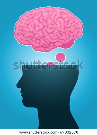head silhouette brain thought