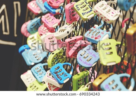 Colorful locks symbol of love 