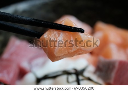 sashimi salmon fish fresh food in Japan