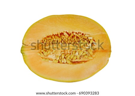 melon slice isolated. Top view.