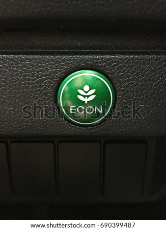 green econ button. Safe power and energy technology