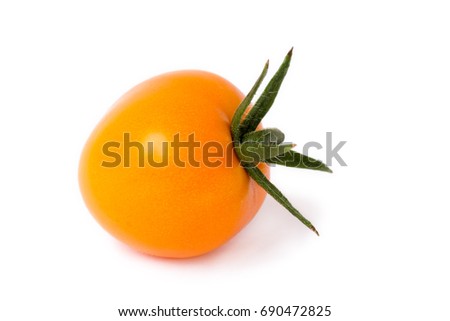 fresh orange tomato isolated on white background