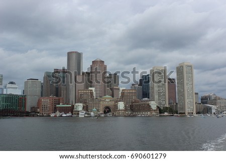 Boston skyline taken from the harbor
