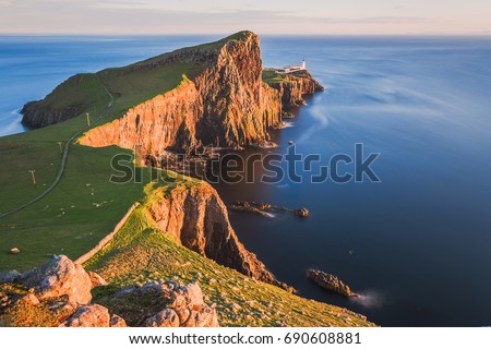 Neist point Lighthouse, Isle of Skye, Scotland Royalty-Free Stock Photo #690608881