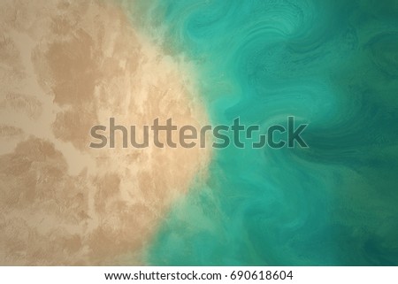 Grunge background with birds point of view on beach