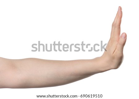 male hand sign, isolated with clipping path on white background