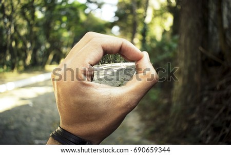 Hand with focus on center