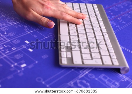 Cropped image. Professional businesswoman working at computer