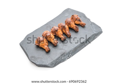barbecue chicken wings isolated on white background