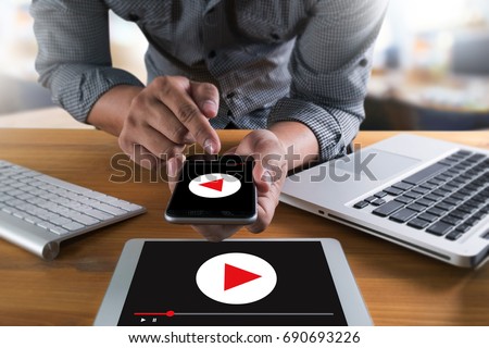 VIDEO MARKETING Audio Video  ,  market Interactive channels , Business Media Technology innovation Marketing technology concept Royalty-Free Stock Photo #690693226