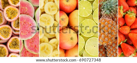 Ripe fresh fruits background