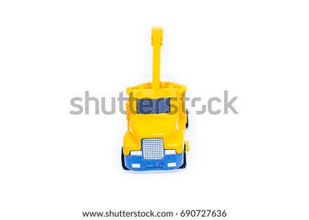 Toy trucks for Kids towing vehicle yellow on white background