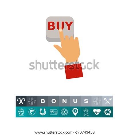 Finger pressing Buy button