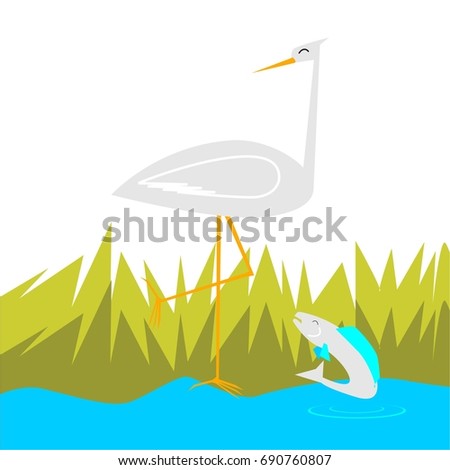 stork background, cartoon