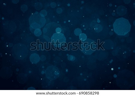 Abstract blue light blur bokeh circles for Christmas background