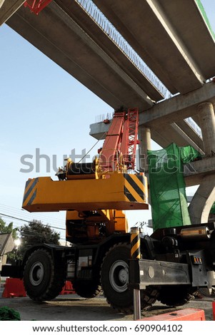 car crane at construction site