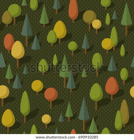 Forest seamless pattern, autumn