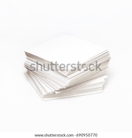 Isolated pack of blank paper on a white background for presentation of a design project to a customer