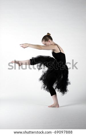 Dancer practicing jazz and ballet movements