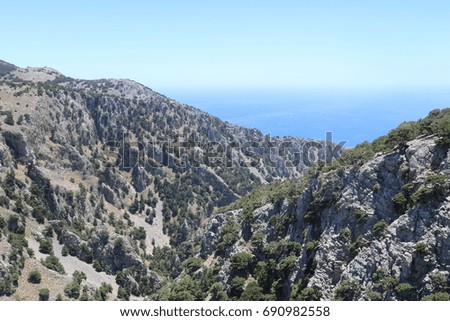 Fantastic panorama of Imbros Gorge, south western Crete, Greece