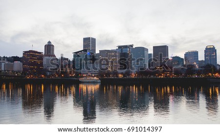 Downtown Portland Skyline View