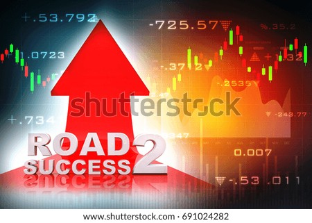Road to Success, Business Success Concept. 3d render