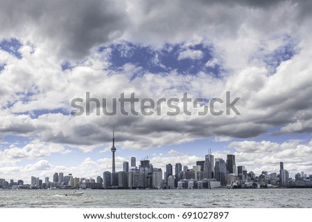 Toronto skyline on a cloudy day, Ontario, Canada