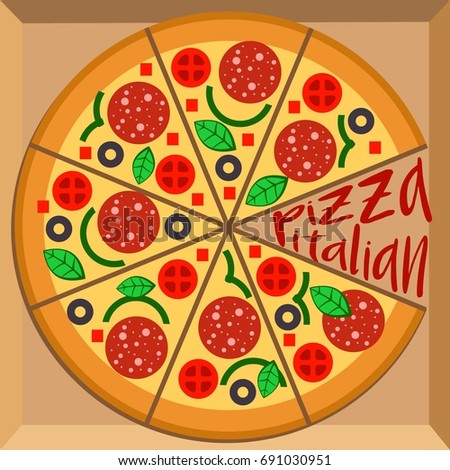 Italian pizza design template. Vector illustration