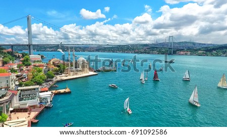 Istanbul Bosphorus Bridge, Turkey Royalty-Free Stock Photo #691092586