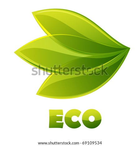 Eco logo - green leaves