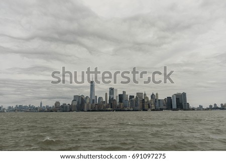 Manhattan skyline viewed from the water