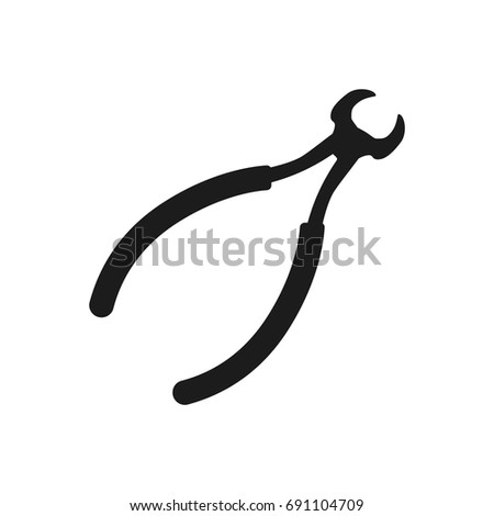 pliers Vector black icon on white background.