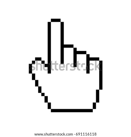 Vector modern hand cursor icon on white background