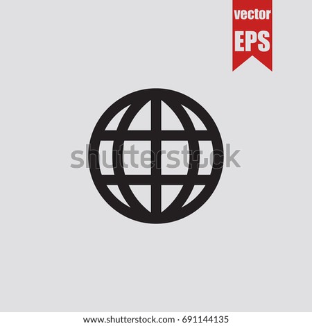 Globe icon in trendy isolated on grey background.Vector illustration.