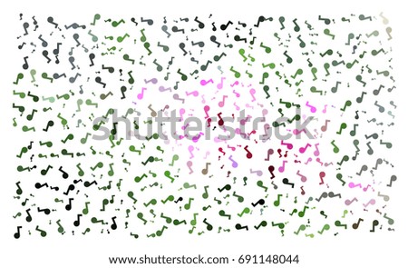Pink flower and grass colors- abstract vector illustration background texture made of musical notes