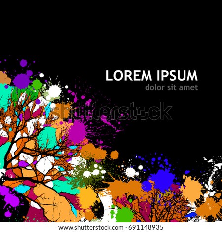 Background colored paint stains. Vector