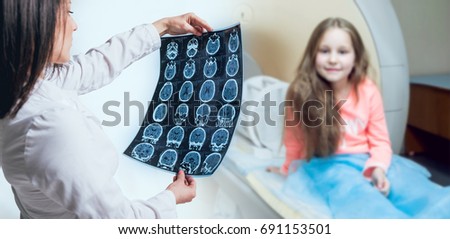 Doctor examine MRI picture. Medical equipment.