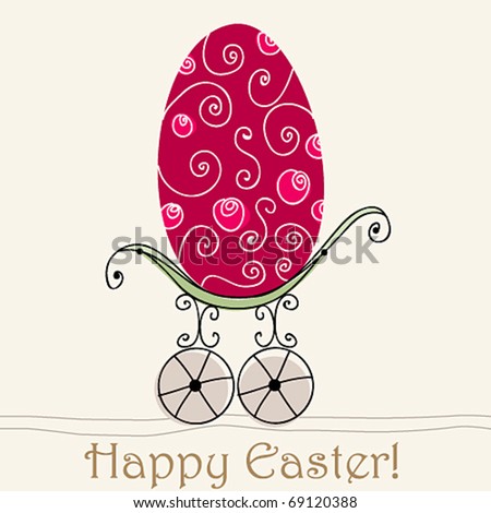 Vector beautiful floral Easter egg illustration