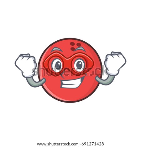 Super hero bowling ball character cartoon