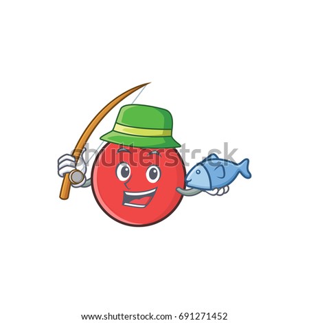 Fishing bowling ball character cartoon