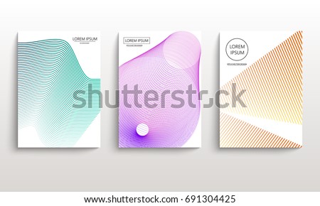 Set of cards with blend liqud colors. Futuristic abstract design. Usable for banners, covers, layout and posters. Vector. Royalty-Free Stock Photo #691304425