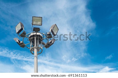 Lamp post On the sky background